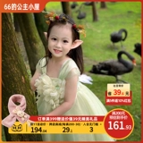 Летний наряд маленькой принцессы, платье, детская летняя тонкая юбка, в западном стиле, детская одежда