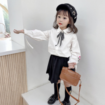66 princess with the same 2020 spring new girls Korean version sweet college style baby bow lace embroidery shirt