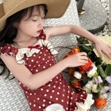 Купальник, детская красная милая быстросохнущая летняя одежда для плавания