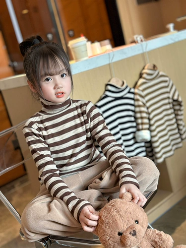 Демисезонный утепленный свитер для принцессы, термобелье, детский трикотажный пуховик, в западном стиле