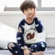 Pyjama Boy Teen 12-18 tuổi Học sinh trung học cơ sở Mùa đông 15 Flannel Big Boy 13 Dịch vụ tại nhà dày đồ lót nam