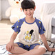 Mens giữa và trẻ em cũ thiết lập 12-15 mùa hè ngắn tay bông bộ con trai Pyjama 13-15 tuổi junior học sinh trung học bông.