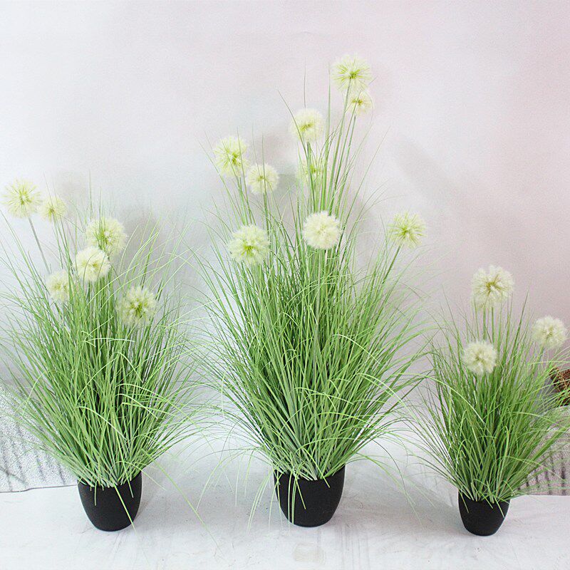 Simulation plant dandelion reed large potted onion fake grass cattail floor green plant Nordic home decoration