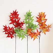 North American Canada Maple Leaf Autumn Plant Trunk Simulation Maple Leaf Chicken Claw Red Maple Leaf Decorative Branches