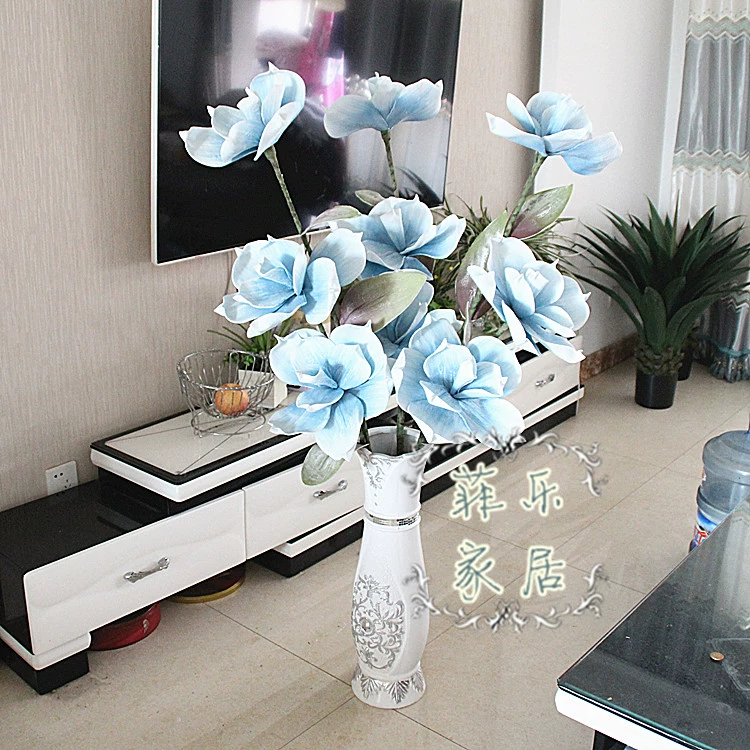 Mô phỏng Pu Yulan phòng khách sàn đặt bọt da mộc lan trang trí nhà hoa giả hoa giả da hoa - Hoa nhân tạo / Cây / Trái cây bình hoa lựu giả