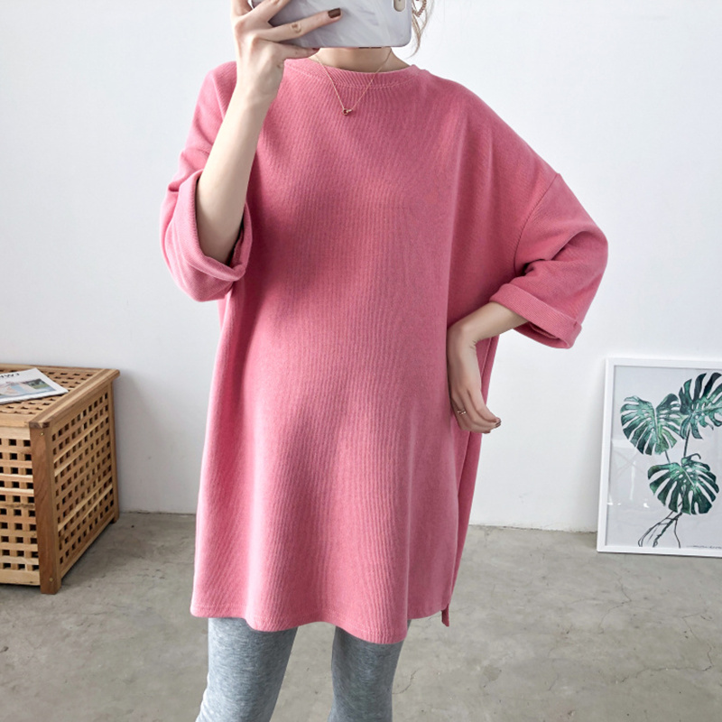 Pregnant Woman Great Size Loose Autumn Clothing Suit Fashion Loose New Female Blouse Spring Clothing for a T-shirt Spring and Autumn Ocean Pie