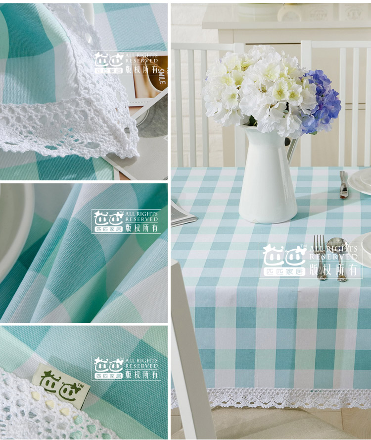 Cotton đôi sợi dọc đôi vĩ độ đơn giản Hàn Quốc kẻ sọc nhỏ tươi ren vải vải bàn cà phê vải bìa tùy chỉnh khăn trải