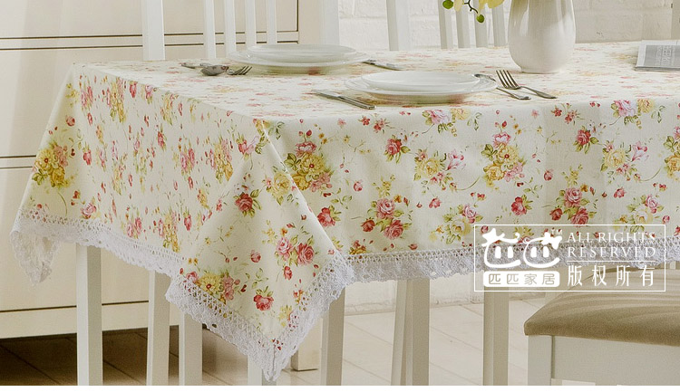 Nordic nước Mỹ vườn phong cách châu Âu nhỏ tươi hoa bông ăn hình chữ nhật bảng tùy chỉnh boob Nghệ thuật Vòng - Khăn trải bàn khăn trải bàn hình chữ nhật