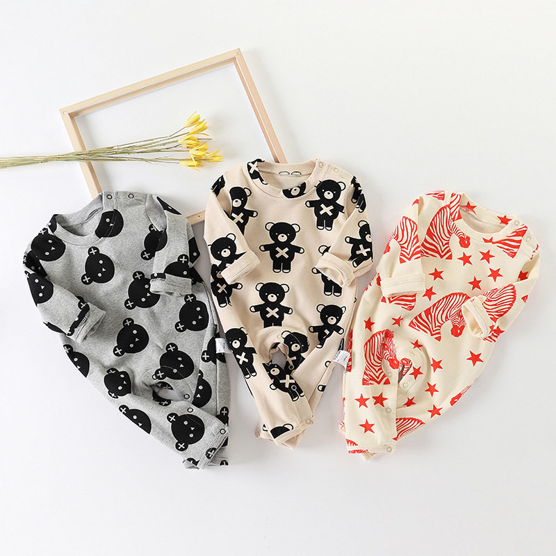 ins Baby Hardy Spring and Autumn Baby Baby Cute Cartoon Costume Newborn Baby Warm Clothes 1