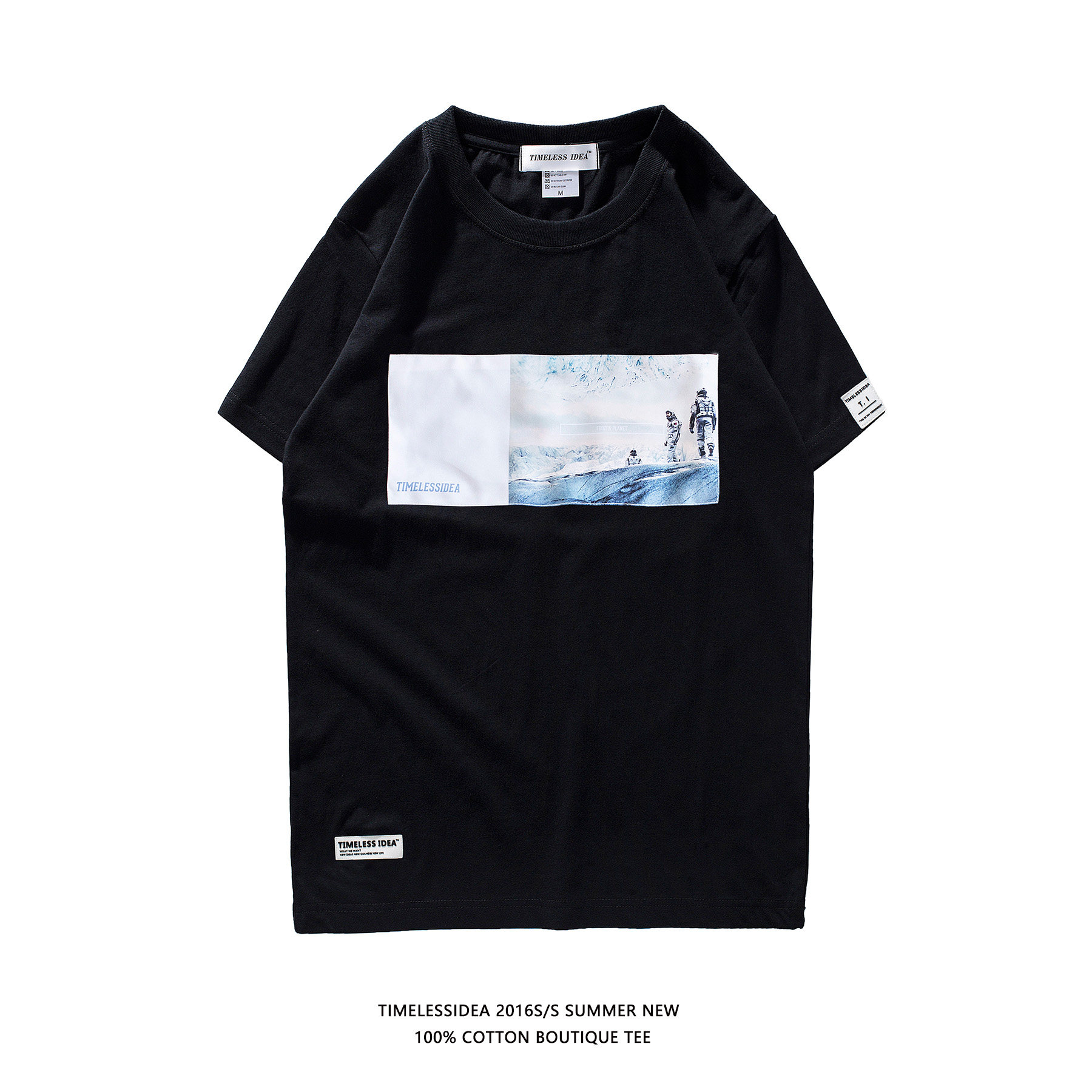 原创潮牌TI新款纯棉短袖T恤衫夏装星际穿越冰冻星球潮男纯棉