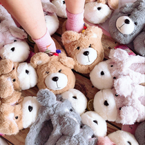 Autumn and winter cute bear dog couple men and women cotton slippers home indoor plush warm thick bottom shoes
