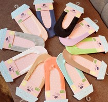 Spring Summer Sky Season Ultrathin Ice Silk No Marks Invisible Ship Socks Shallow Mouth Pure Color Women Socks Silicone Gel Non-slip Anti-Fall Boat Socks