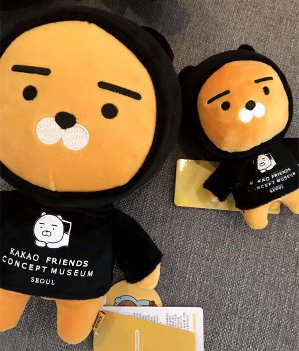 Black Coat Messenger Ins Teenage Girl Hearts Lions Doll Plush Toy Paparazzi Girl Day Gifts Shooting Props