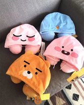 Cute lion ins girl heart hooded U-shaped pillow fart peach lunch break pillow with hat neck pillow female