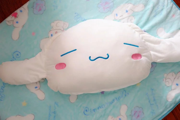 Dễ thương phim hoạt hình tai chó lớn cinnamoroll ngọc guinea chó nhỏ gối trắng đệm điều hòa chăn hai trong một chăn - Trở lại đệm / Bolsters Bộ chăn gối văn phòng hình thú