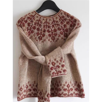 Niu x-quality products, huge explosion! 2025 new autumn and winter european goods heavy industry light brown jacquard knitted sweater jacket for women