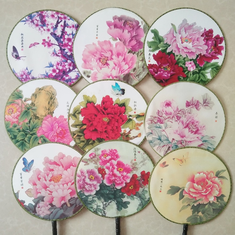 Round fan jasmine dance fan is round peony dancing fan classical group fan dance Chinese square