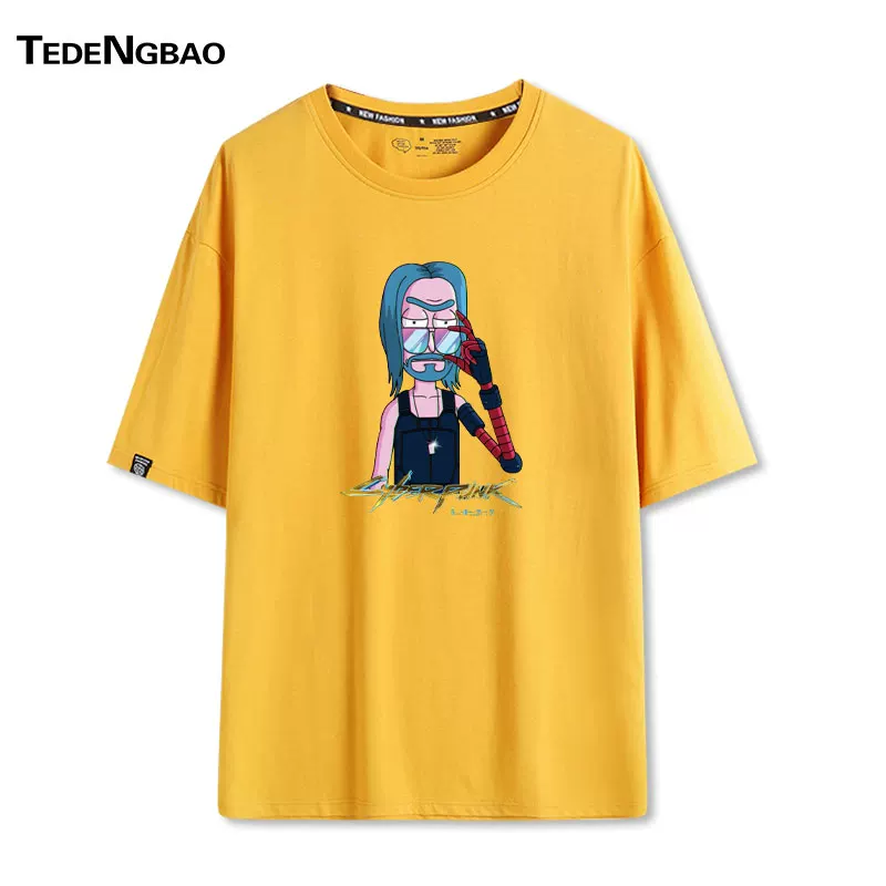 Sibubu 2077 игровая периферия охранники Рик и Моди объединённая короткий рукав футболки летний мужской полурасправленный рукав