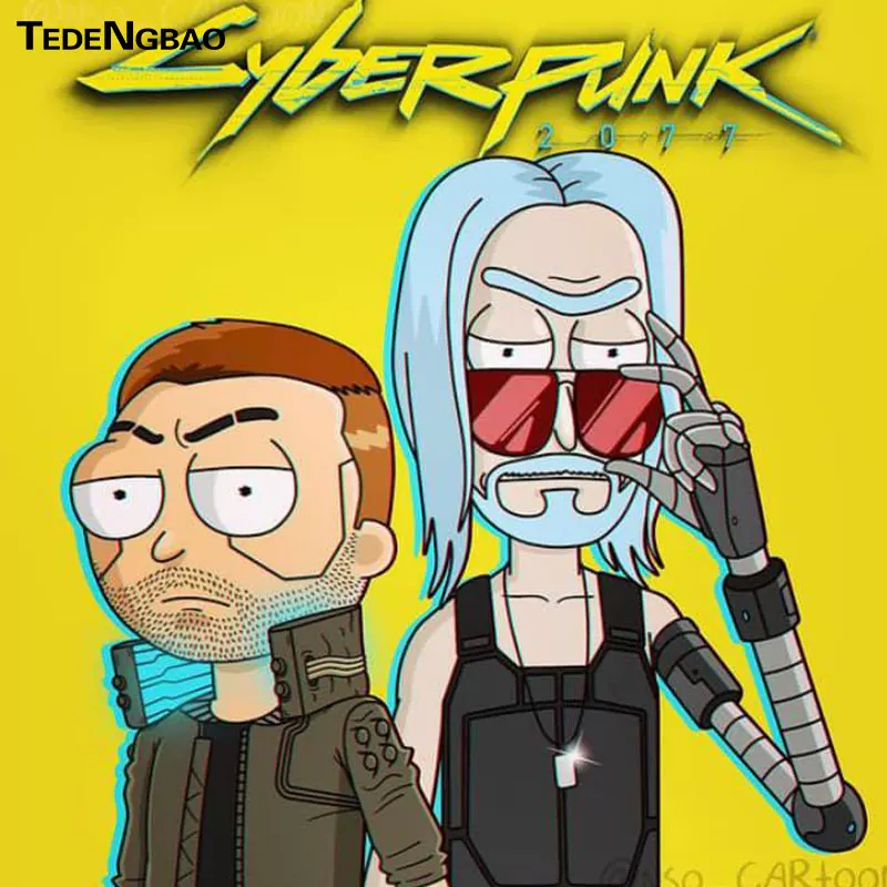 Sibubu 2077 игровая периферия охранники Рик и Моди объединённая короткий рукав футболки летний мужской полурасправленный рукав