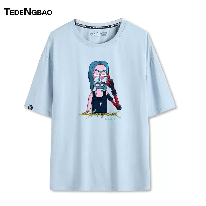 Sibubu 2077 игровая периферия охранники Рик и Моди объединённая короткий рукав футболки летний мужской полурасправленный рукав