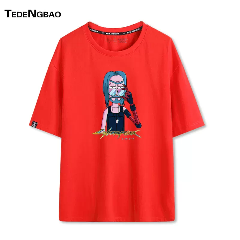 Sibubu 2077 игровая периферия охранники Рик и Моди объединённая короткий рукав футболки летний мужской полурасправленный рукав
