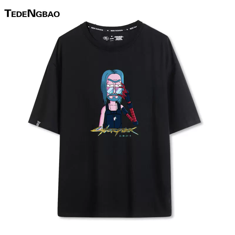 Sibubu 2077 игровая периферия охранники Рик и Моди объединённая короткий рукав футболки летний мужской полурасправленный рукав