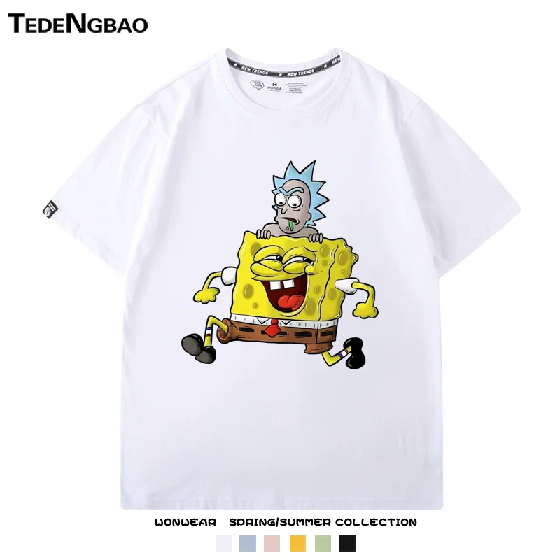 Детская/детский sponge T-shirt для мужчин и женщин, с коротким рукавом