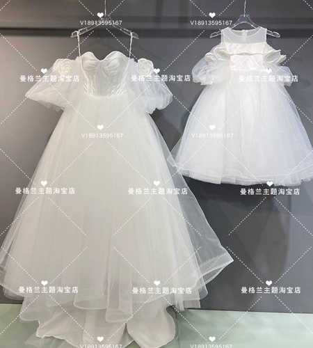 Новое платье темы фильма на выставке, Фотография фотографии, корейская простота пузырьковая рукава хвост свадебная пара фото обслуживание