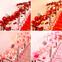 Handrail knots wedding supplies wedding stairs decoration wedding room layout gauze flower veil creative romantic set
