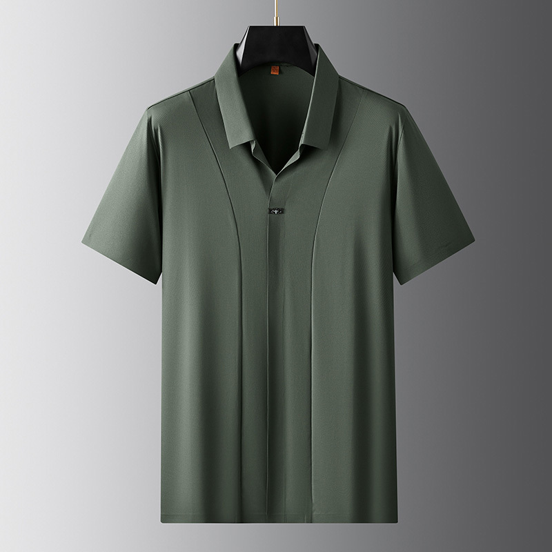 Original Export European Version Plus-Size Men's Ice Silk Short-Sleeve Pullover Shirt, Loose Trendy Shirt for Men with Larger Sizes Original Export European Version Plus-Size Men's Ice Silk Short-Sleeve Pullover Shirt, Loose Trendy Shirt for Men with Larger Sizes