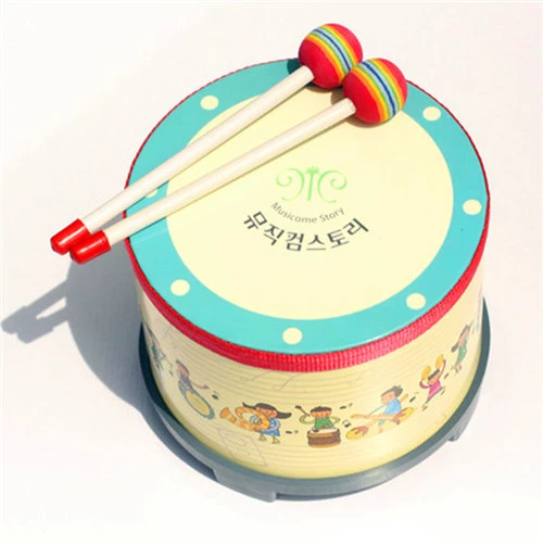 Orff Nhạc cụ Trẻ em Trống Hàn Quốc Đồ chơi giáo dục Trống Âm nhạc Âm nhạc Tay trống Đồ chơi Trống trẻ em đồ chơi gỗ