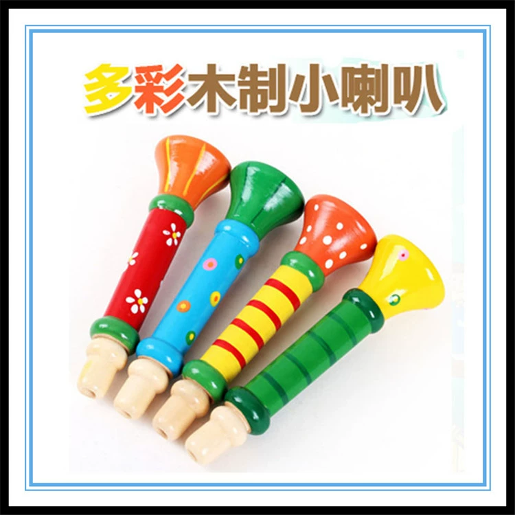 Đồ chơi trẻ em bằng gỗ đồ chơi bằng gỗ nhỏ sừng đồ chơi phim hoạt hình còi nhỏ đầy màu sắc sừng nhỏ - Đồ chơi âm nhạc / nhạc cụ Chirldren