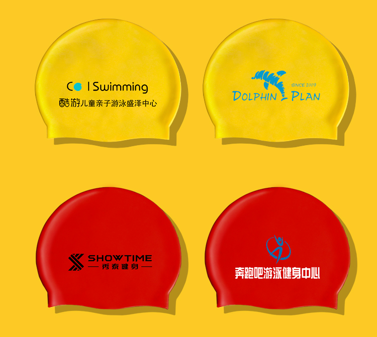 Mũ bơi silicon nam và nữ trẻ em trưởng thành mũ bơi dài mũ bơi không thấm nước bịt tai tăng logo tùy chỉnh in nón bơi trẻ em