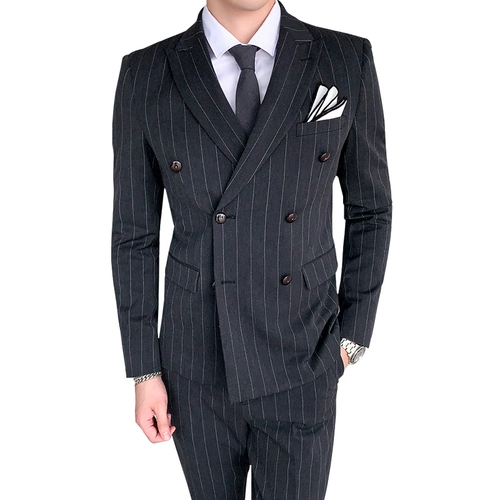 Комплект, пиджак классического кроя для отдыха, свадебное платье, в корейском стиле, облегающий крой