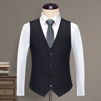 Серая тонкая полоса синий жилет