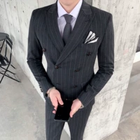 SJXZ1012-SJT807 Темно-серый набор из трех частей (костюм+жилет+брюки)