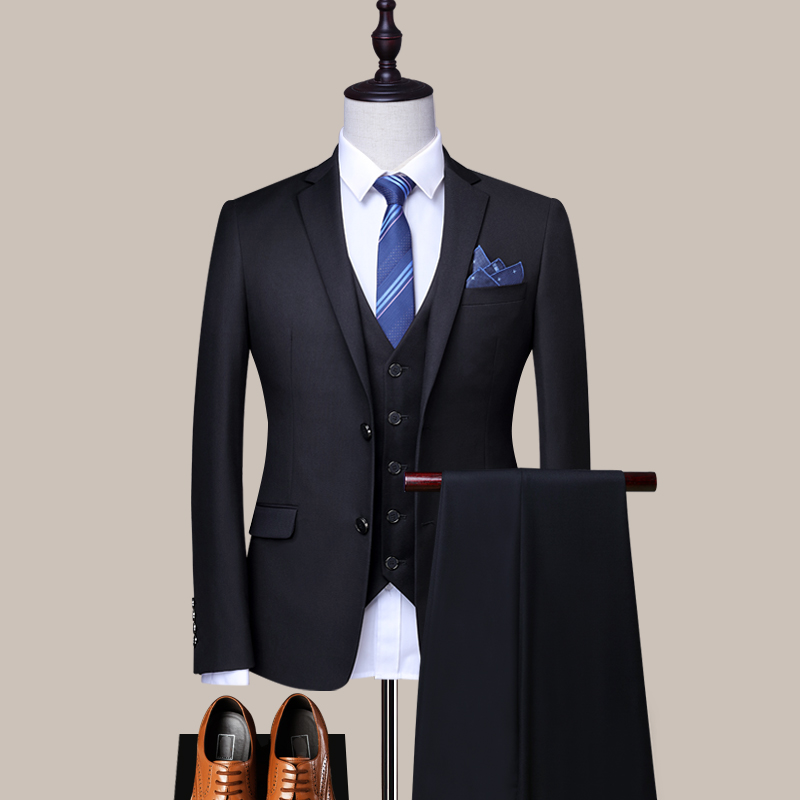 kinh doanh phù hợp với ba mảnh phù hợp với nam giới được cải tạo phiên bản Hàn Quốc của bộ đồ nhỏ giản dị với chiếc váy cưới của chú rể