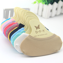 5 double boat socks womens non-slip shallow low-top thin invisible magic socks spring summer and autumn womens socks short stockings silicone socks