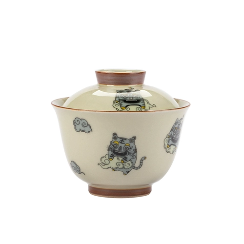 Керамический креативный чай, чайная чашка для домашнего использования, ретро японская хваталка, чайный сервиз, «сделай сам», тигр, защита от ожогов