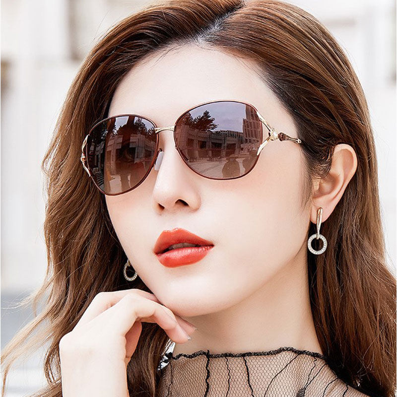 Polarized sunglasses for women 2025 new large frames to show face and small driving anti-ultraviolet sunglasses sunglasses