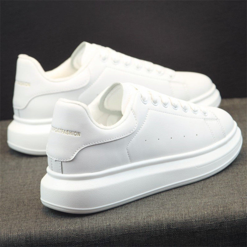 Supreme men's and women's white shoes couples plus velvet thick bottom net red shoes all-match casual sports shoes