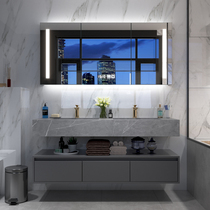 Rock plate one-body Bath Cabinet combination smart luxury wash table toilet face wash basin cabinet bathroom