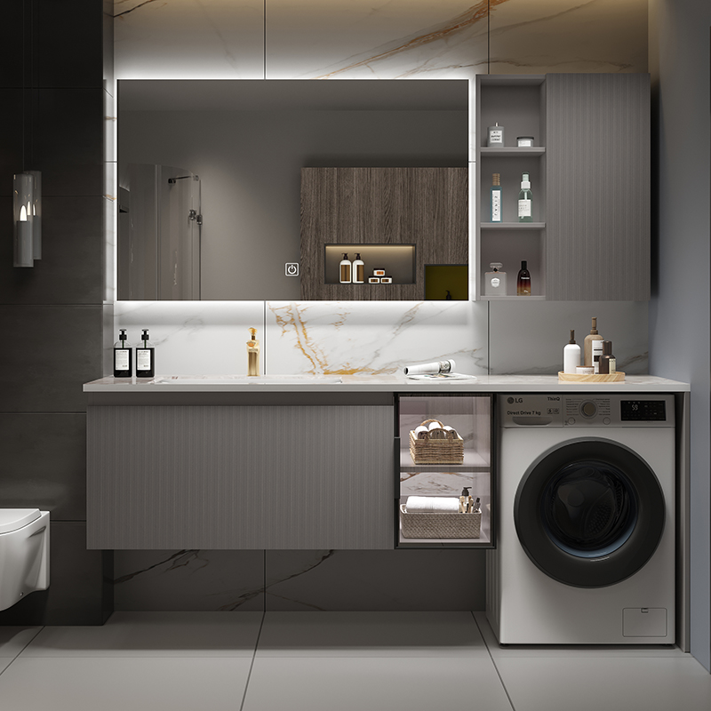 Washing machine all-in-one cabinet balcony companion cabinet slate bathroom cabinet combination toilet washstand washbasin washbasin