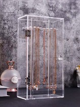 Neckchain box transparent acrylic bracelet storage box jewelry box lock chain sweater chain finishing display shelf dustproof