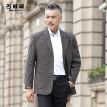 Spring and autumn middle-aged mens business casual suit jacket single piece of middle-aged and old size suit father suit mens coat