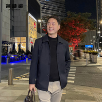 Autumn new jacket mens lapel middle-aged dad dress long business leisure elderly coat coat