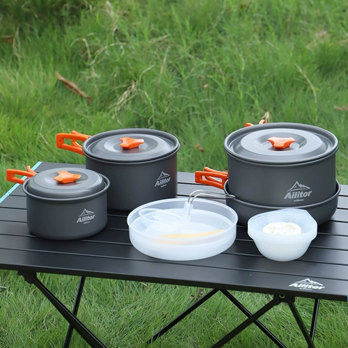 На открытом воздухе портативная карта карты дикого лагеря -тип печи самокритирующие дикие пишетки для пилкера печи Печь 5 человек набор горшка набор