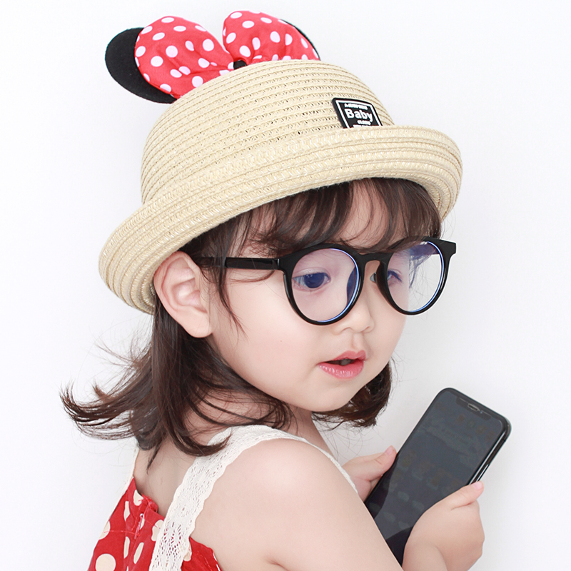 Baby hat Summer girl Han version cute straw hat children sunscreen hat baby sun hat sunhat spring autumn