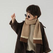 Childrens scarf autumn and winter style boys scarf girls baby knitted warm fashionable versatile Korean style neck protector for children