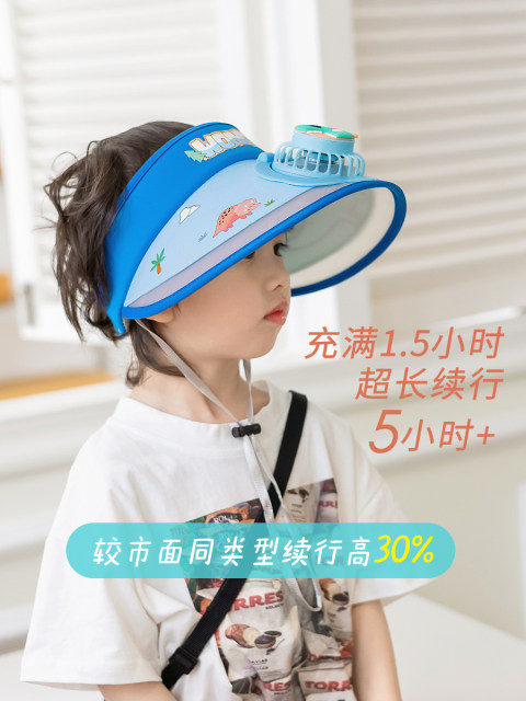 Children's Sun Hat with Fan, Boys' Sun Hat, Girls' Summer Sun Hat, Boys' Baby Fan Sun Hat, Open-Top
